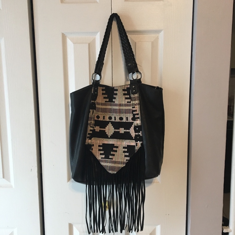 Oversized fringed bag